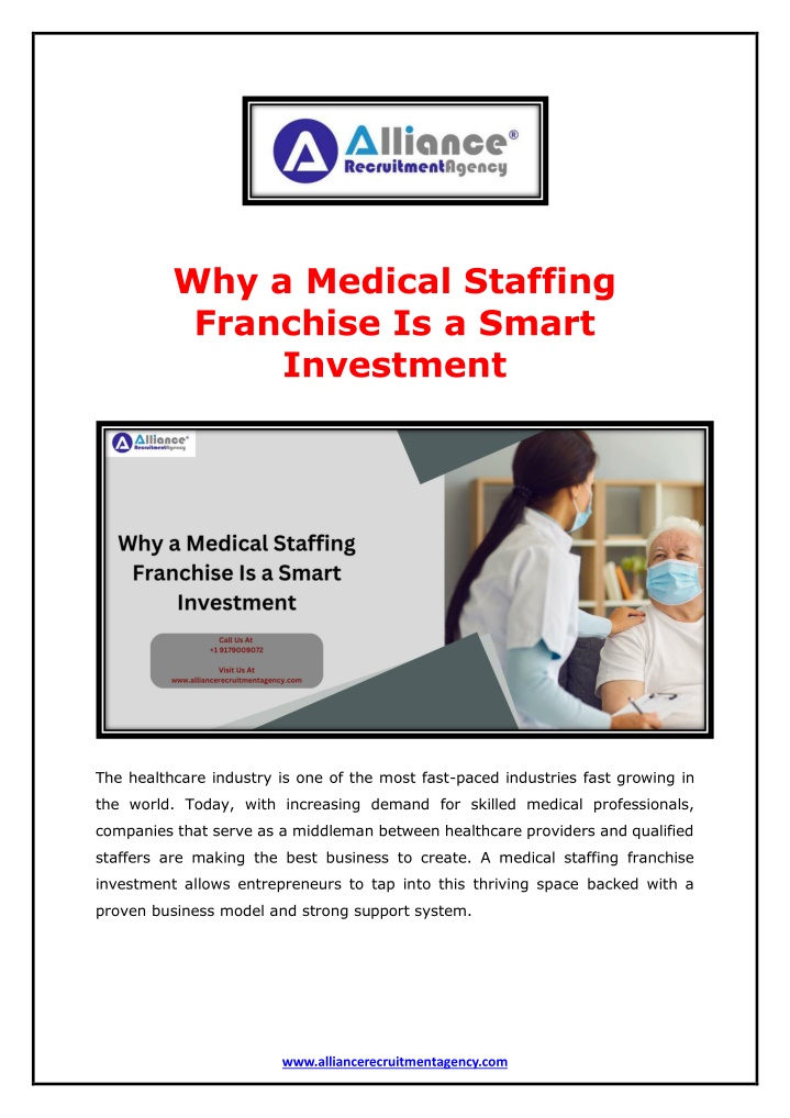why a medical staffing franchise is a smart n.w