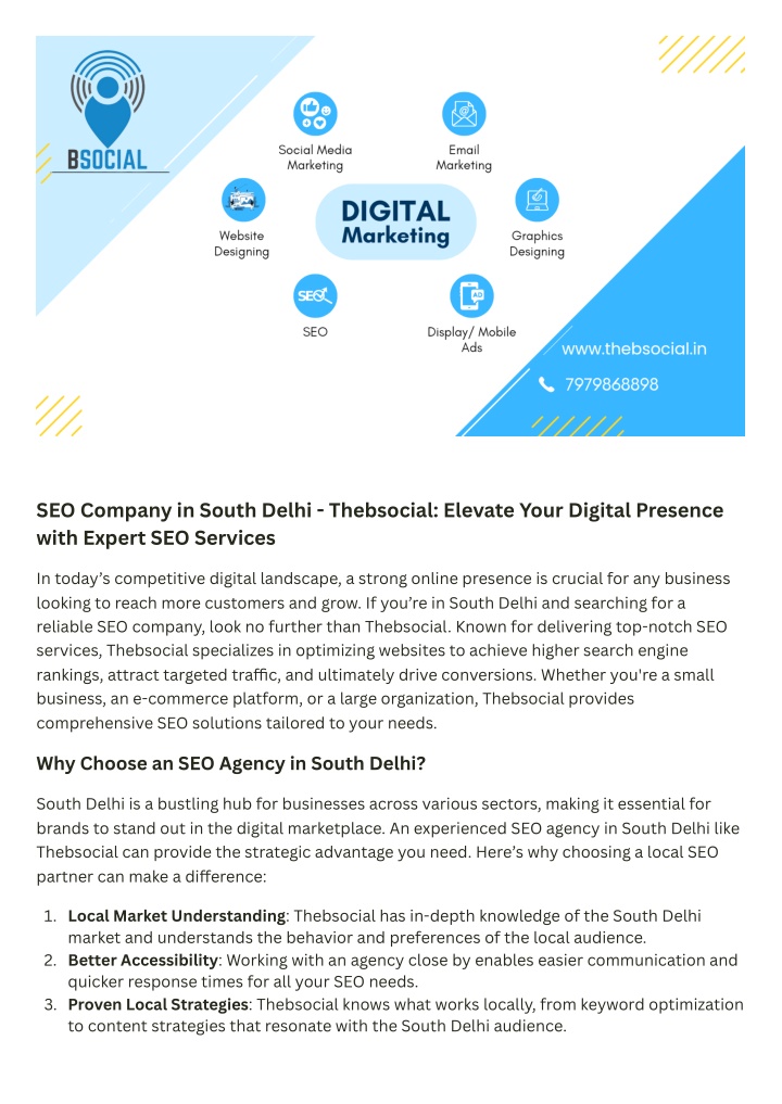 seo company in south delhi thebsocial elevate n.w