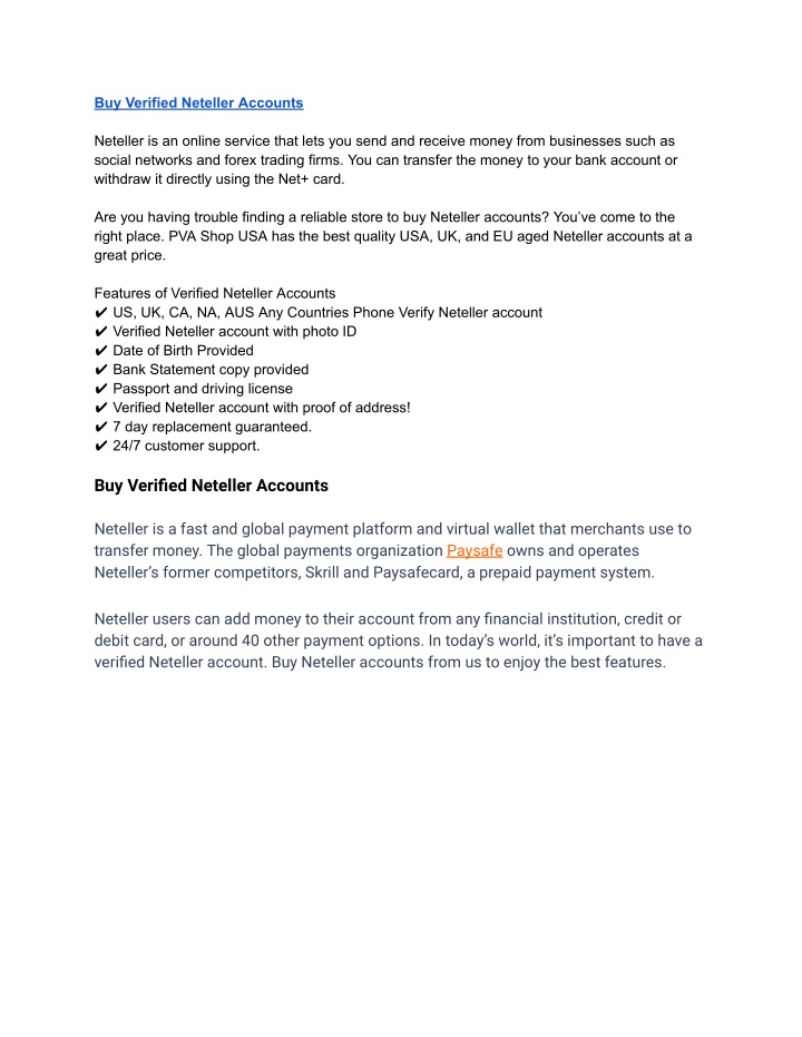 buy verified neteller accounts n.w