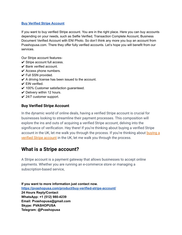 buy verified stripe account n.w