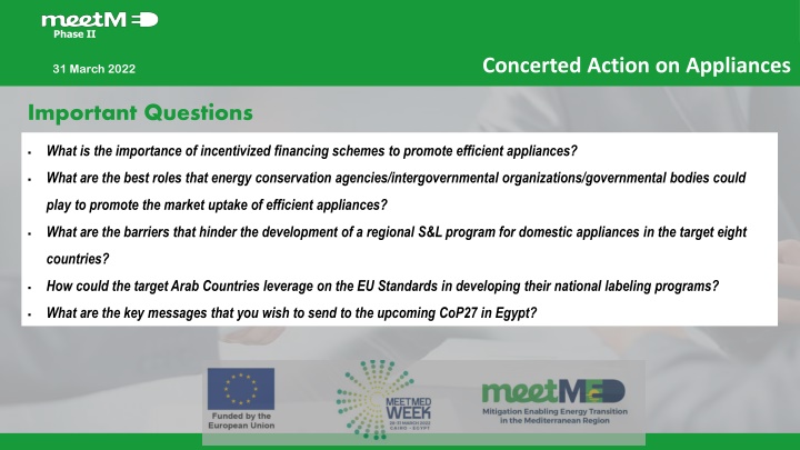 Concerted Action on Efficient Appliances: Promoting Energy Efficiency in Arab Countries