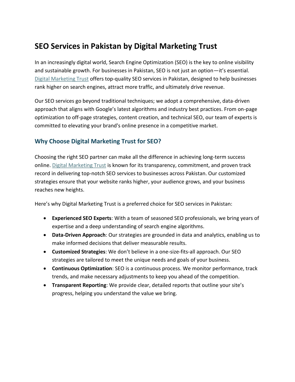 seo services in pakistan by digital marketing l.w