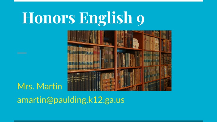 Honors 9th Grade English Course Overview