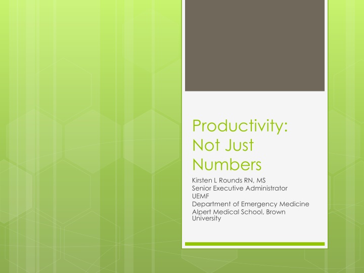 Productivity Measurement Practices in Healthcare Settings