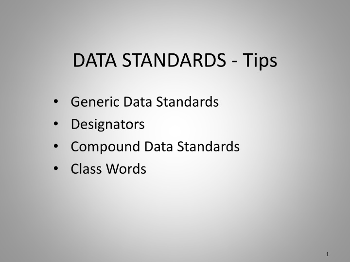 Best Practices for Data Standards Design and Implementation