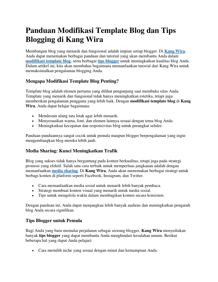 panduan modifikasi template blog dan tips n.w