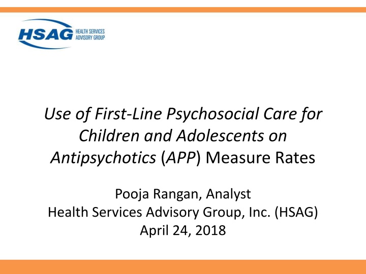 First-Line Psychosocial Care for Children and Adolescents on Antipsychotics: Performance Measure Results