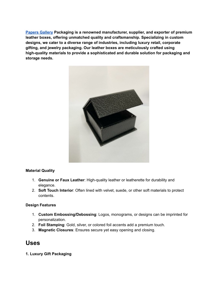 papers gallery packaging is a renowned n.w