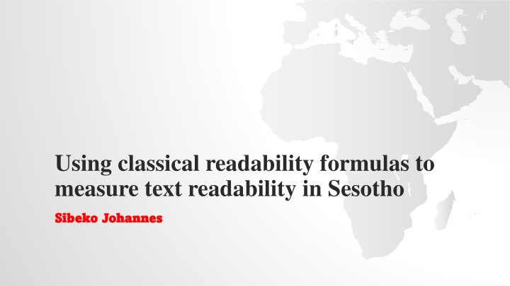 Text Readability Measures in Sesotho