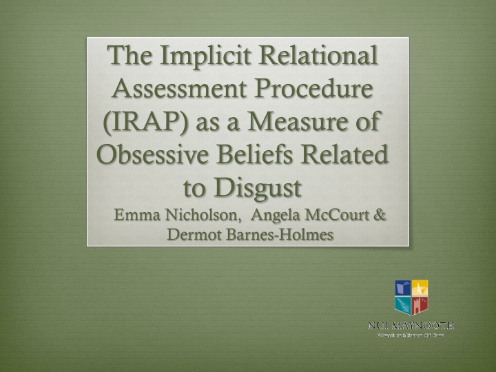 Obsessive Beliefs Related to Disgust Using IRAP