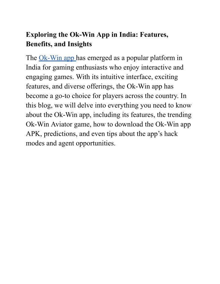 exploring the ok win app in india features n.w