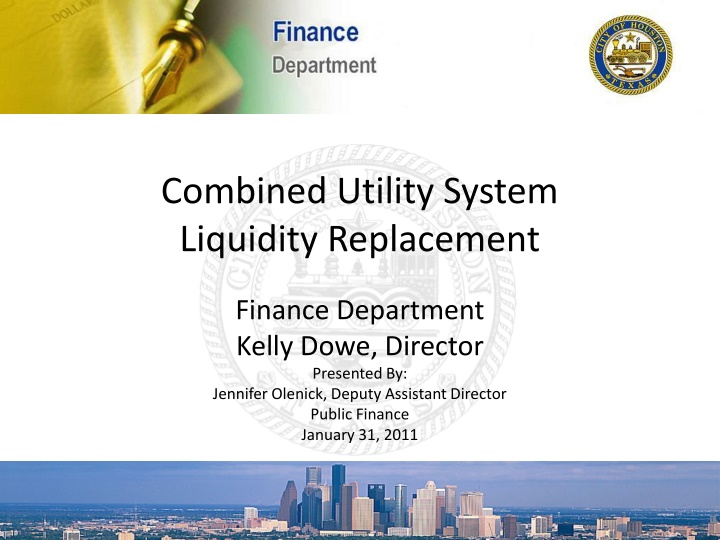 Combined Utility System Liquidity Replacement Finance Summary