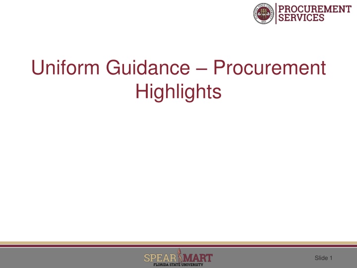 Uniform Guidance in Federal Procurement