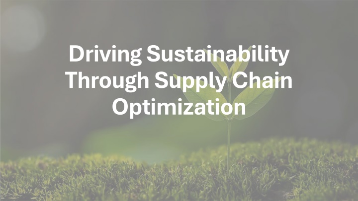 driving sustainability through supply chain n.w