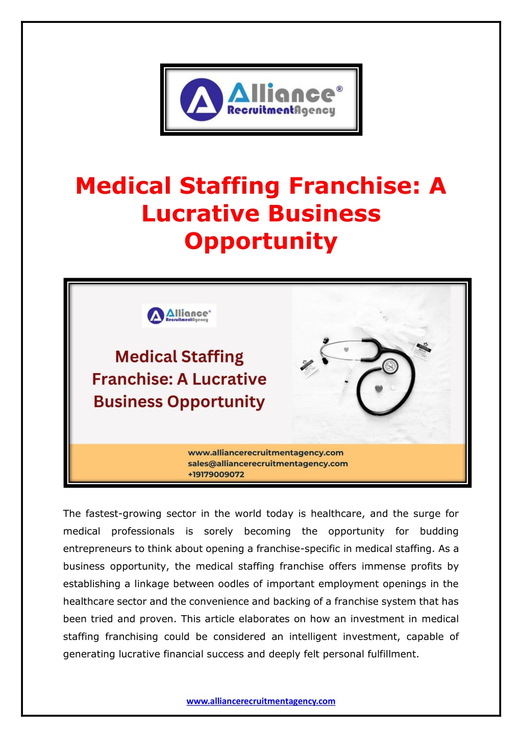 medical staffing franchise a lucrative business l.w