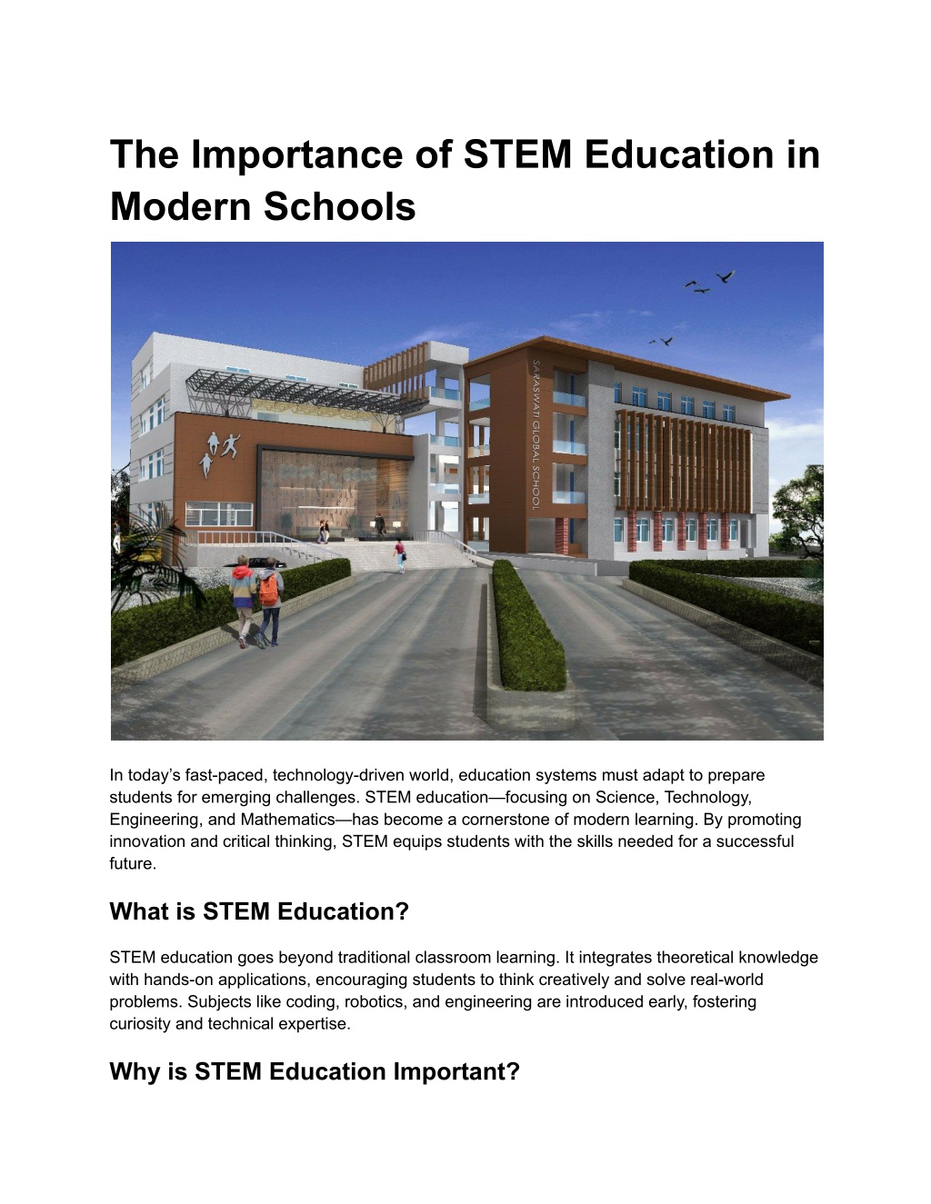 the importance of stem education in modern schools l.w