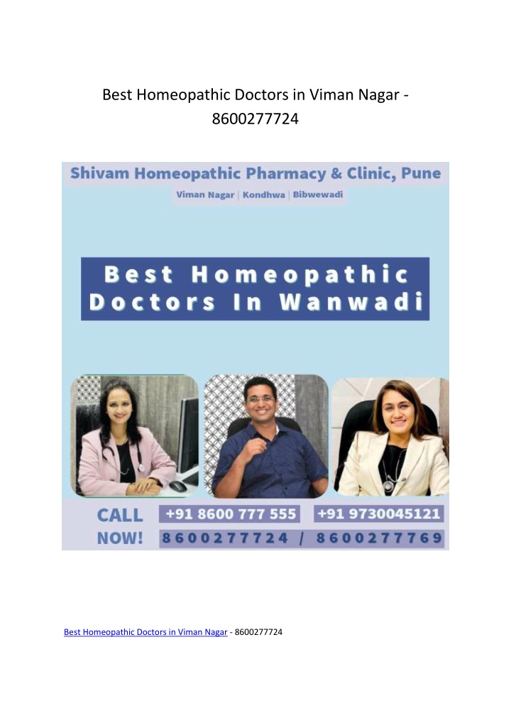 best homeopathic doctors in viman nagar 8600277724 n.w