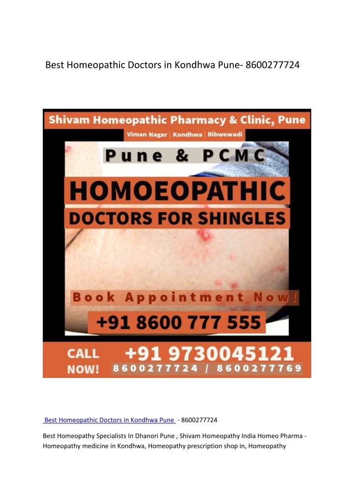 best homeopathic doctors in kondhwa pune n.w