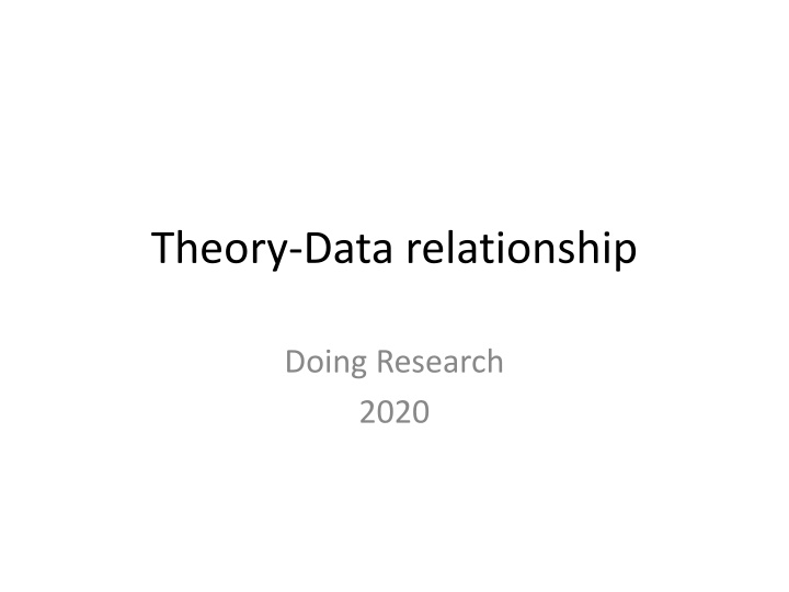 Theory in Research and Practice
