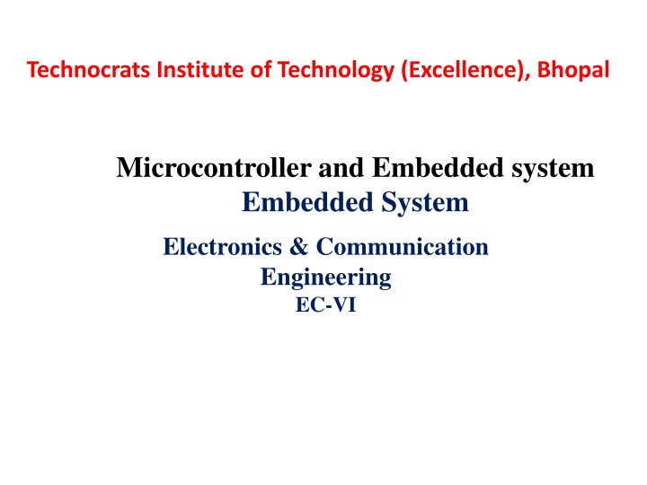 Embedded Systems in Electronics & Communication Engineering