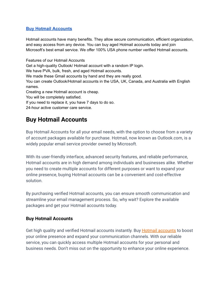 buy hotmail accounts n.w