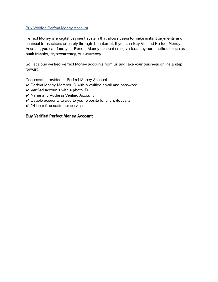 buy verified perfect money account n.w