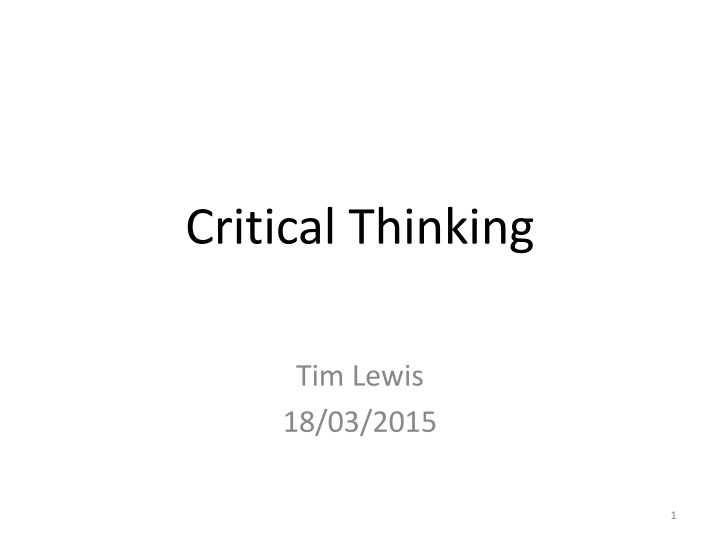 Critical Thinking, Hypotheses, and Arguments