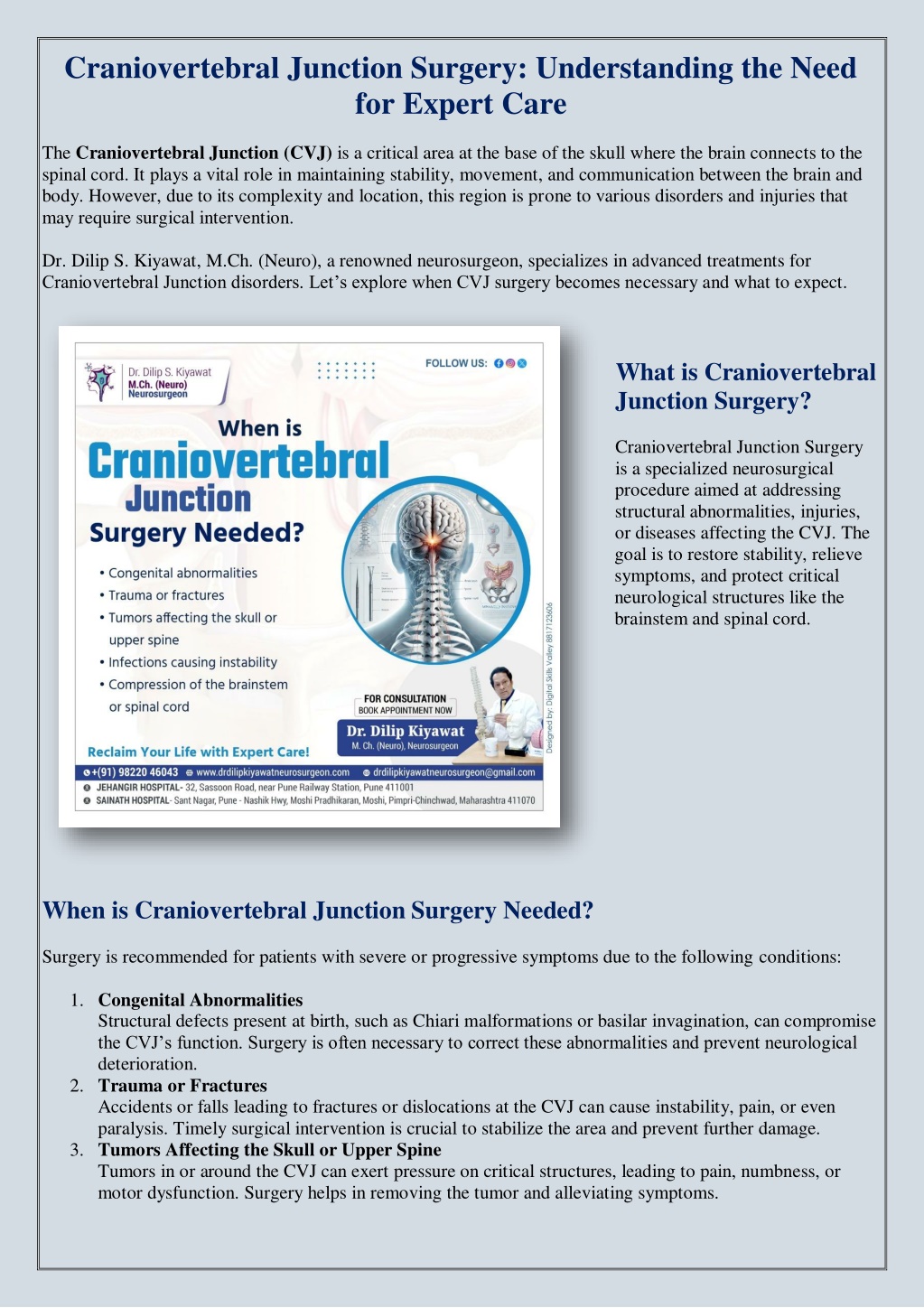 craniovertebral junction surgery understanding l.w