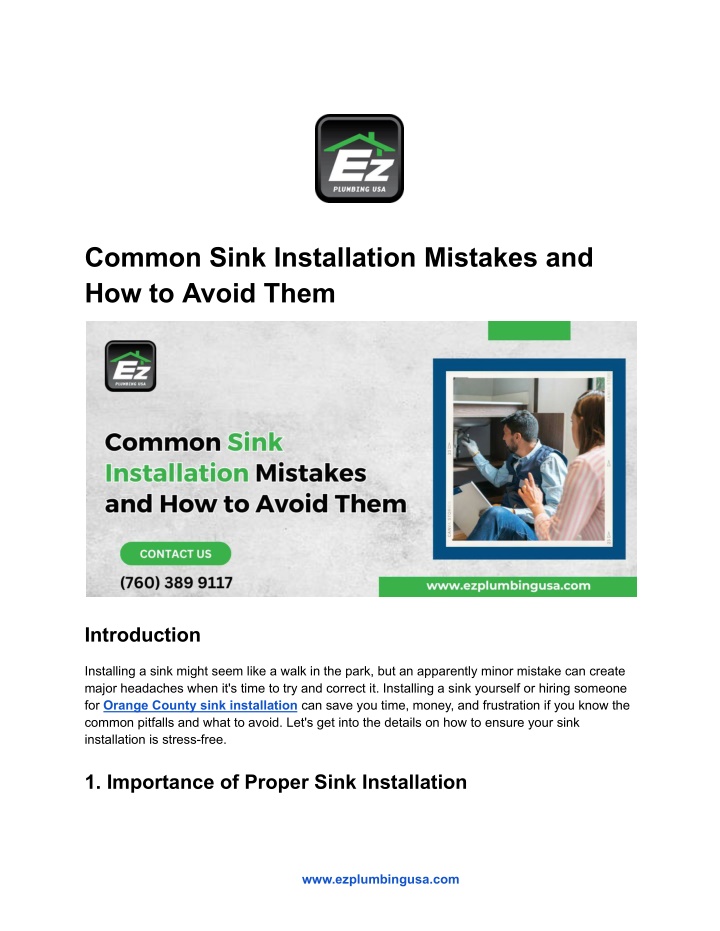 common sink installation mistakes n.w