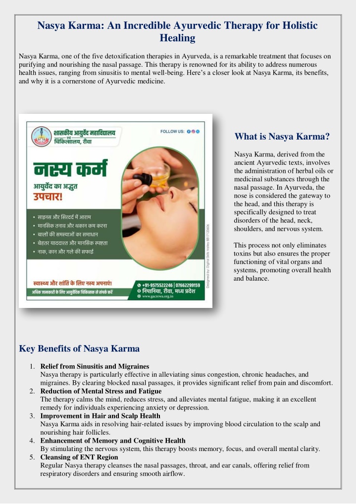 nasya karma an incredible ayurvedic therapy n.w
