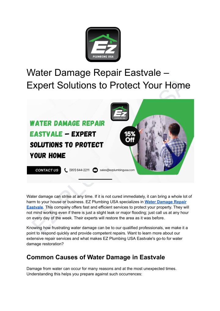 water damage repair eastvale expert solutions n.w