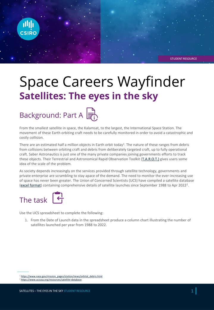 Satellites: Tracking and Monitoring in Earth Orbit