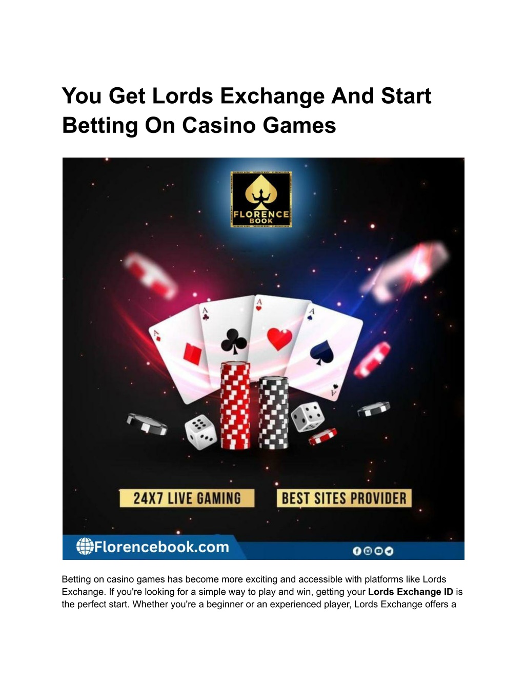 you get lords exchange and start betting l.w