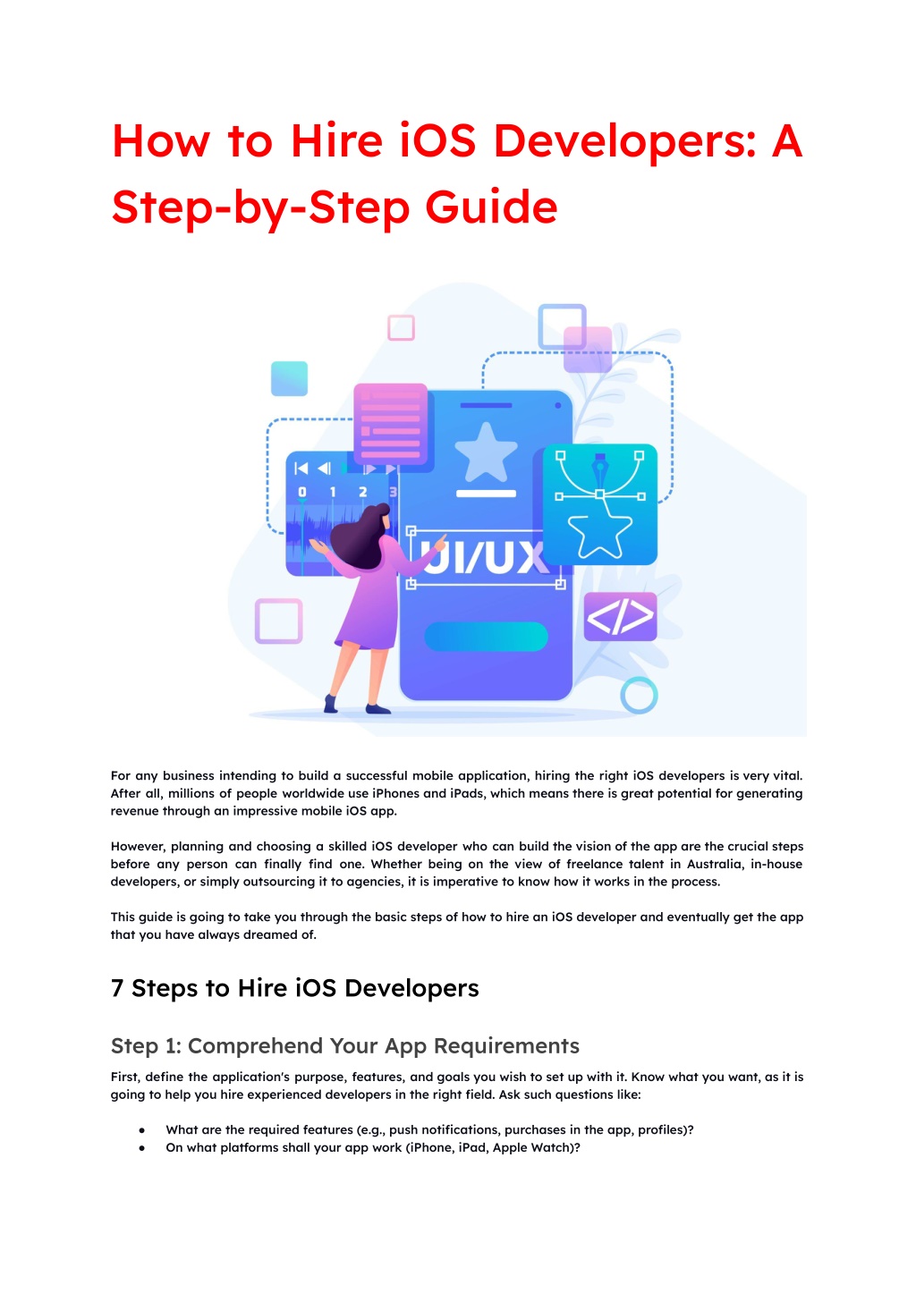 how to hire ios developers a step by step guide l.w