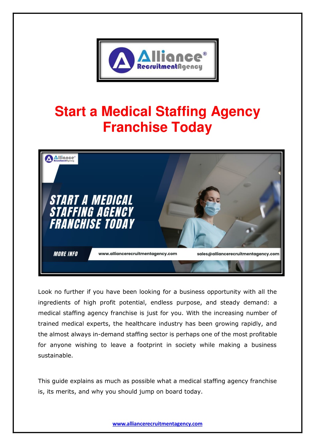 start a medical staffing agency franchise today l.w