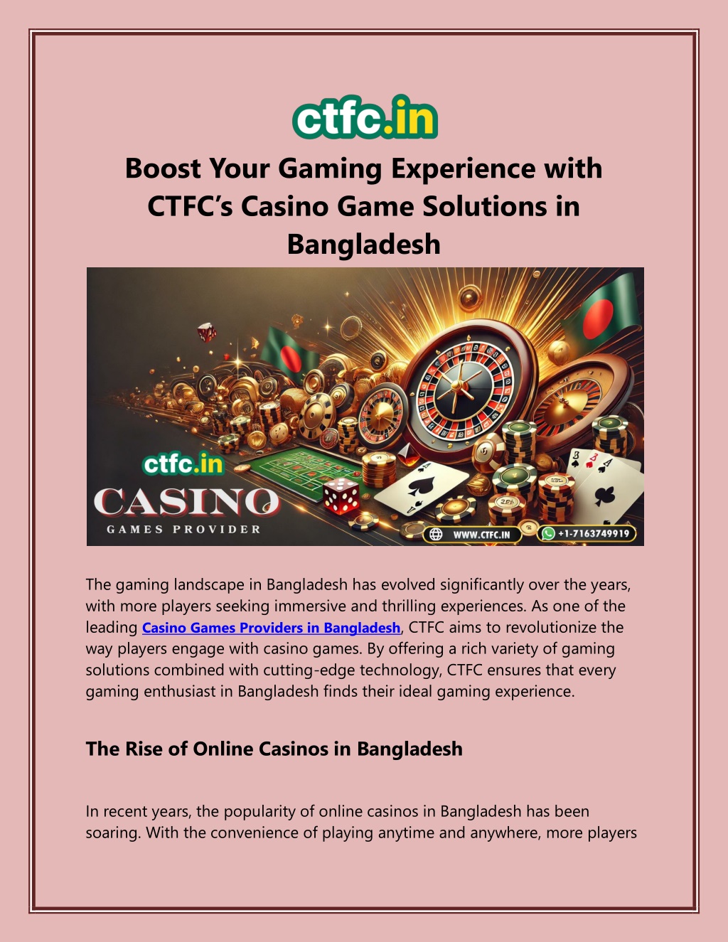 boost your gaming experience with ctfc s casino l.w