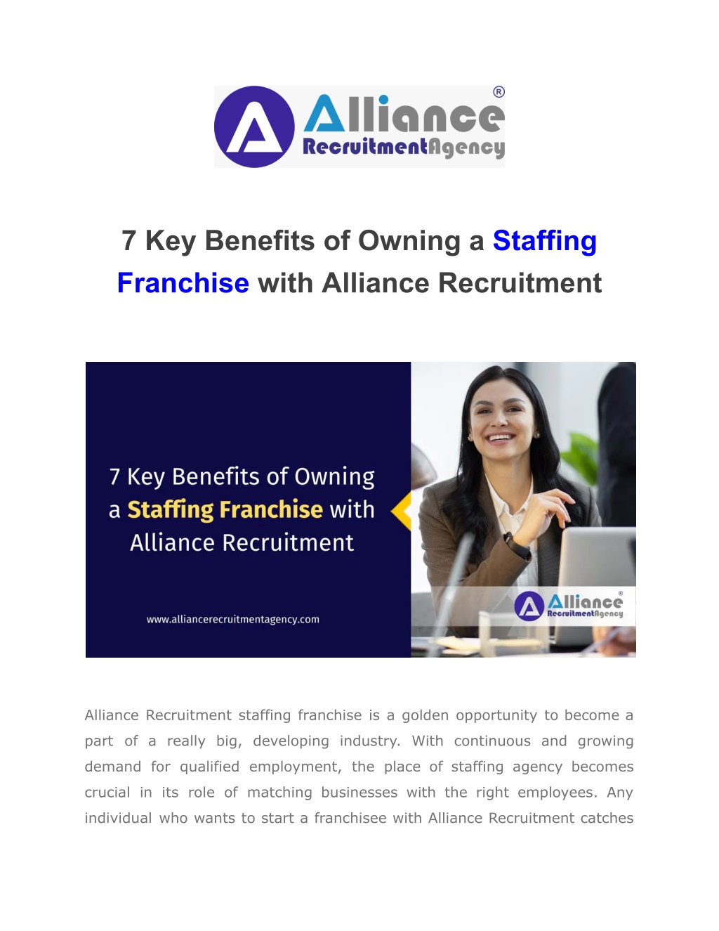 7 key benefits of owning a staffing franchise l.w