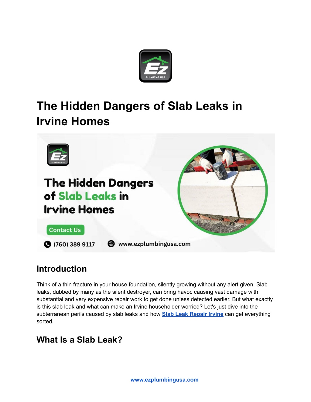 the hidden dangers of slab leaks in irvine homes l.w