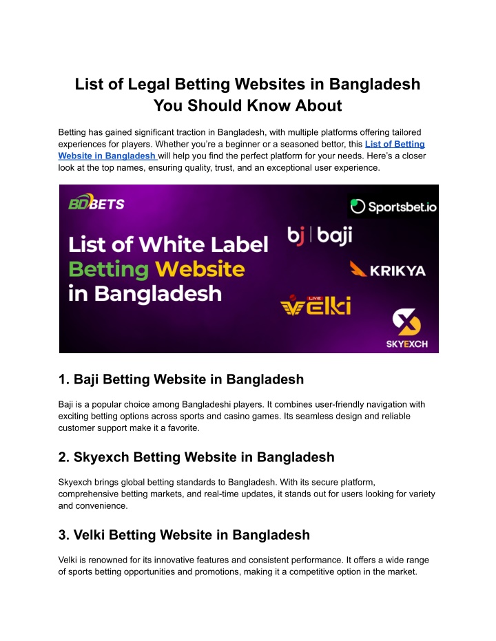 list of legal betting websites in bangladesh n.w