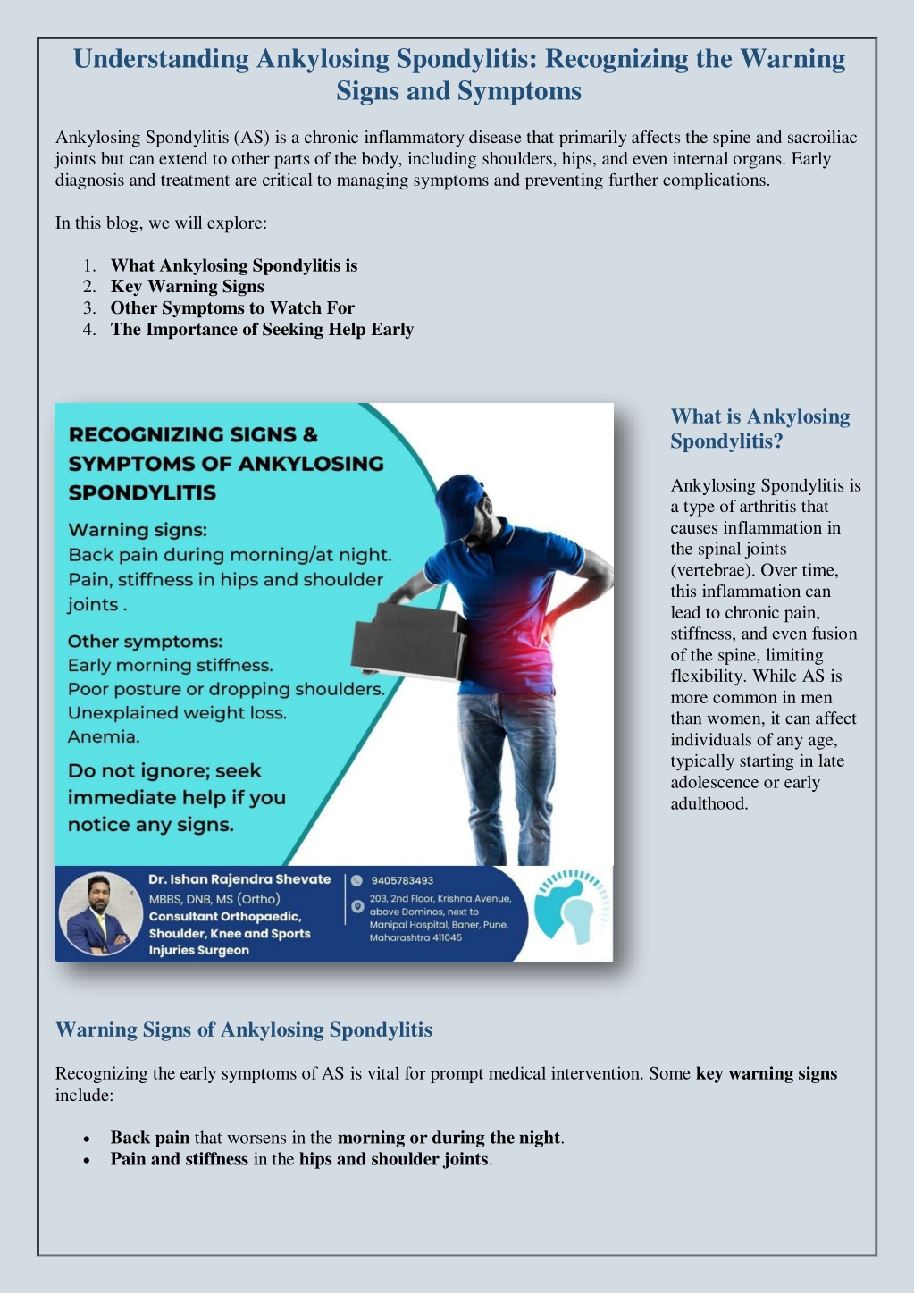 understanding ankylosing spondylitis recognizing l.w