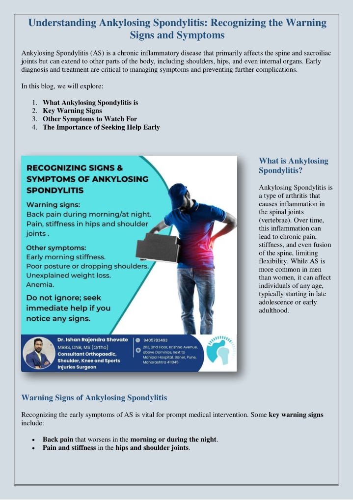 understanding ankylosing spondylitis recognizing n.w