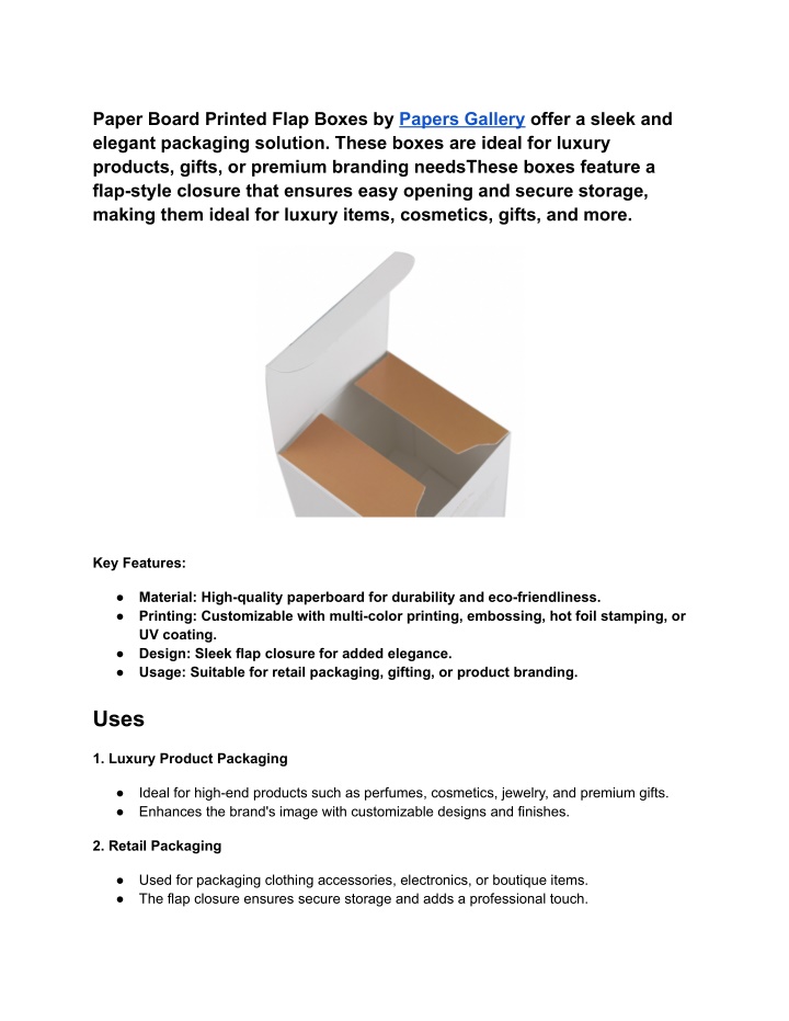 paper board printed flap boxes by papers gallery n.w
