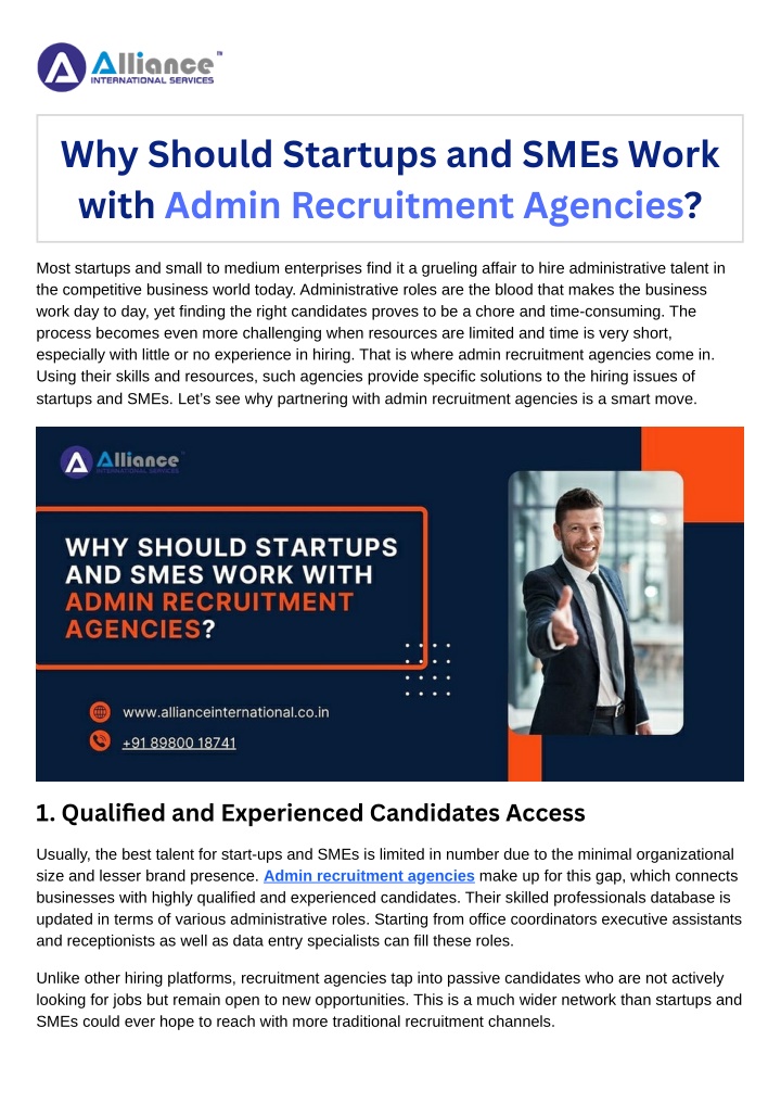why should startups and smes work with admin n.w