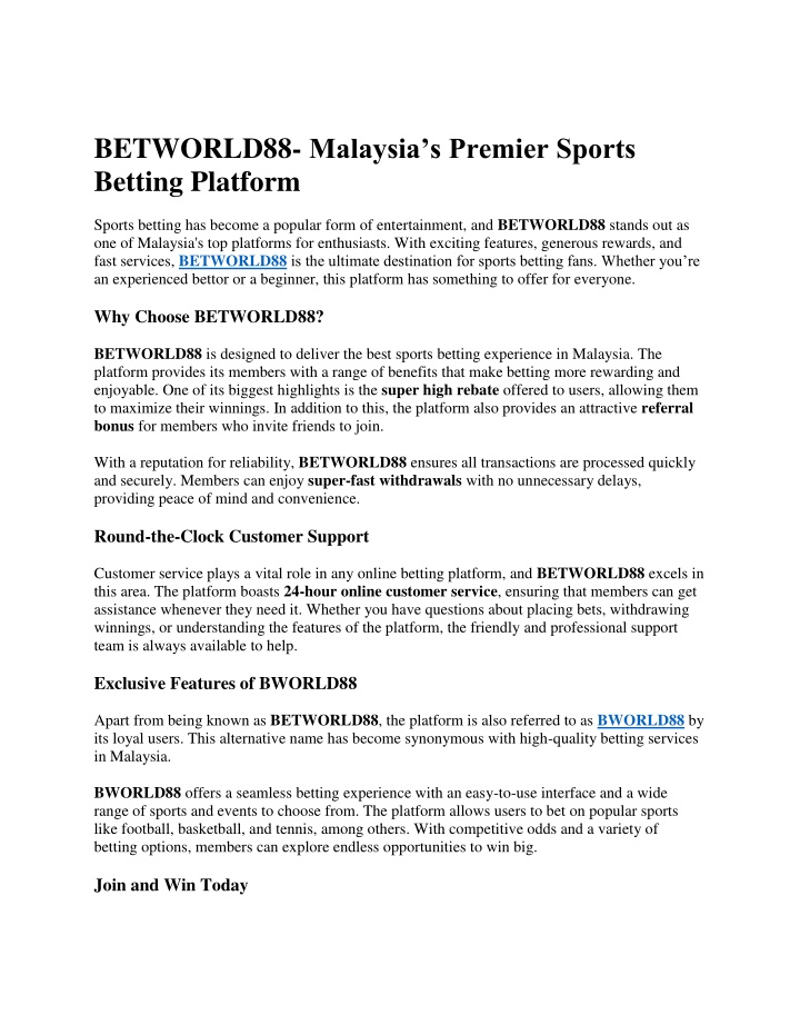 betworld88 malaysia s premier sports betting n.w