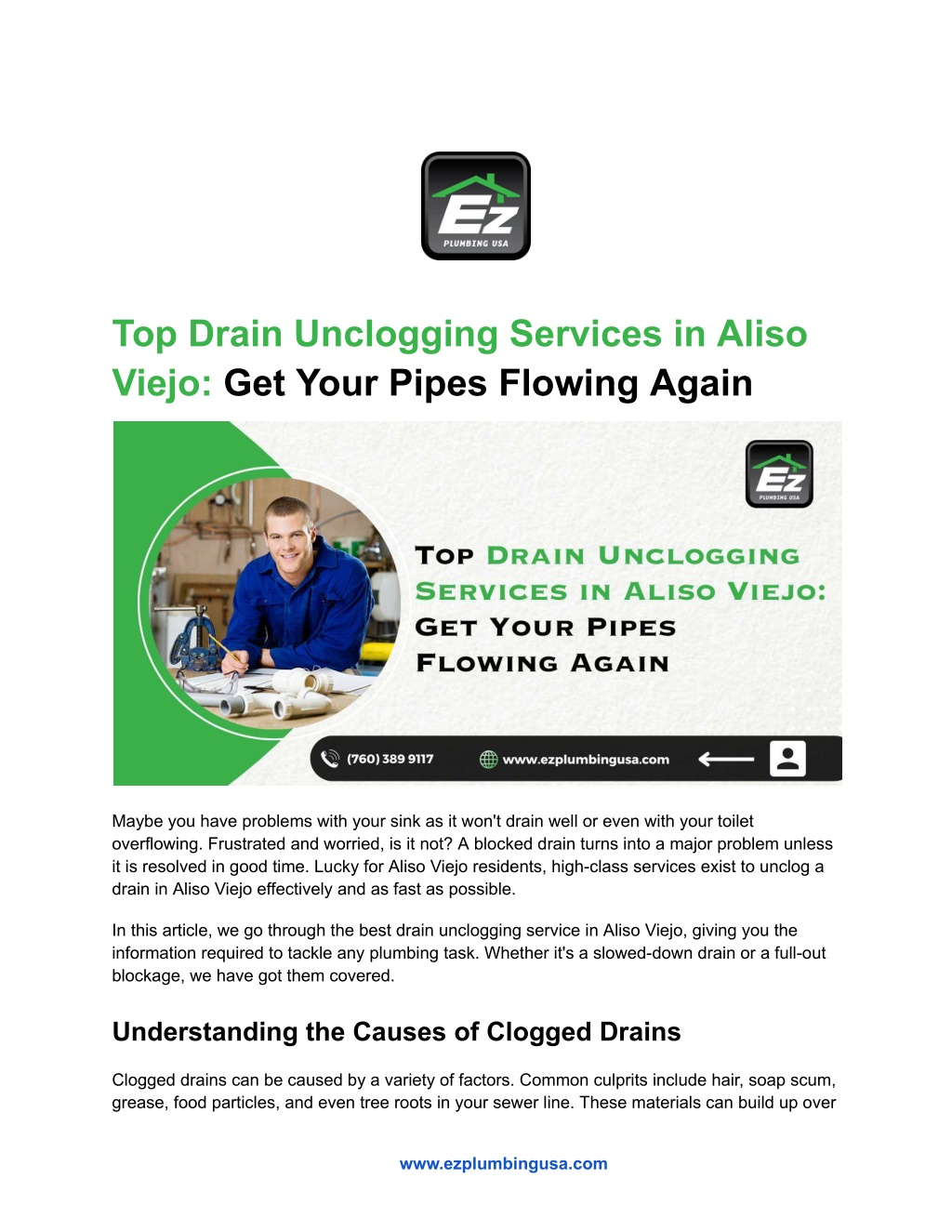 top drain unclogging services in aliso viejo l.w