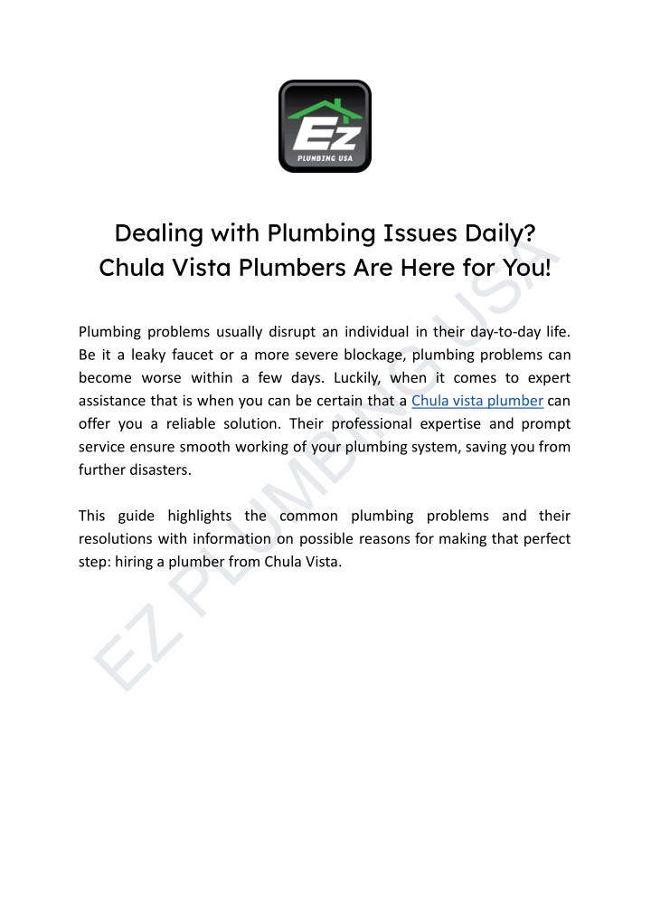 ez plumbing usa n.w