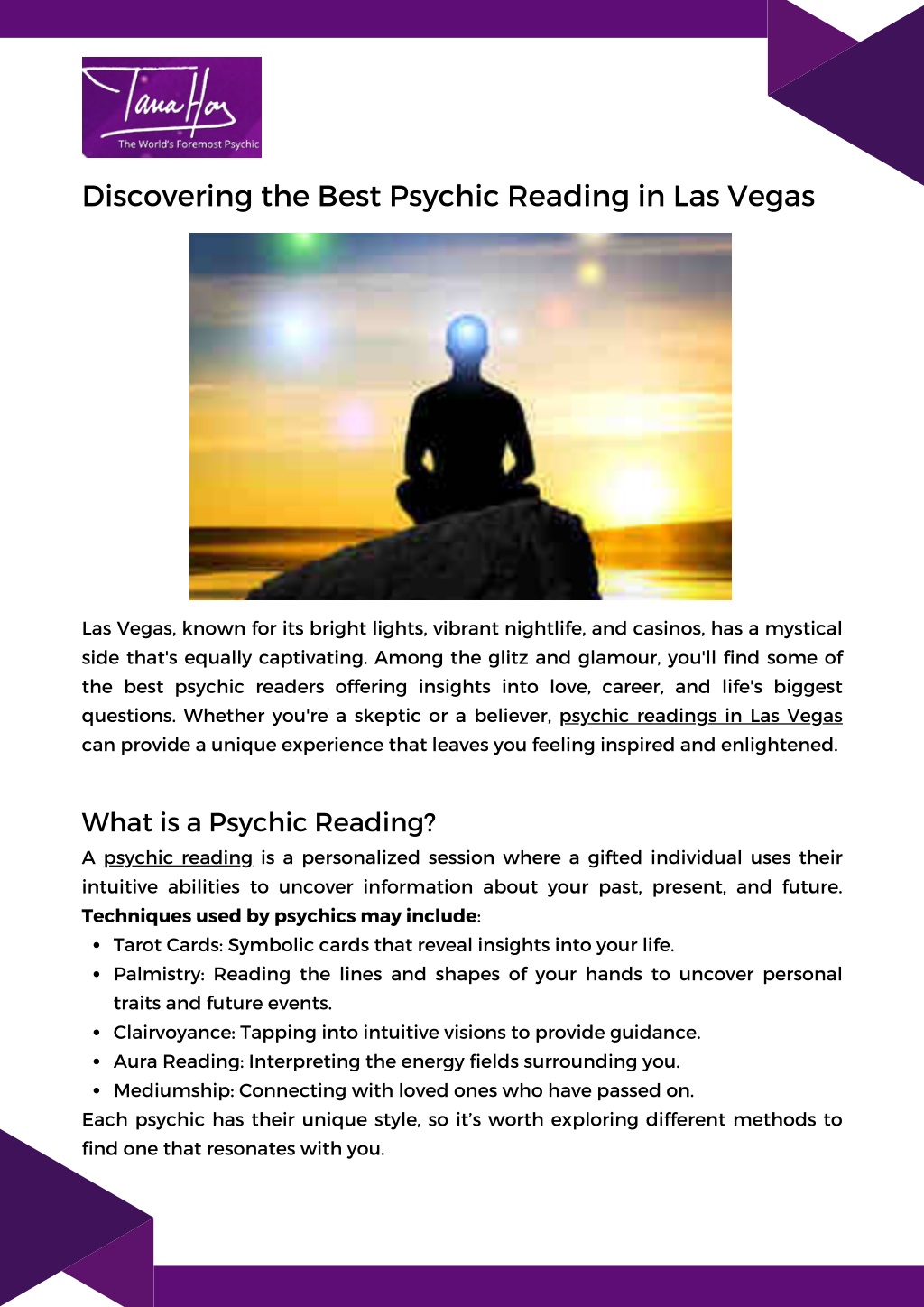 discovering the best psychic reading in las vegas l.w