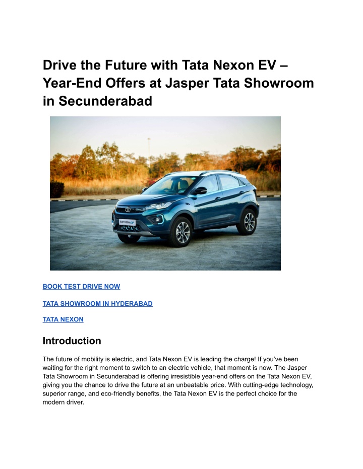 drive the future with tata nexon ev year n.w