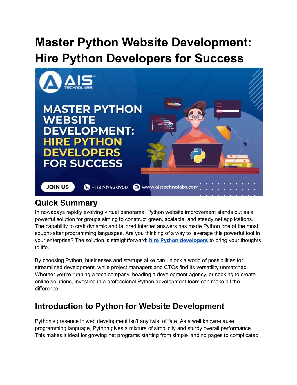 master python website development hire python l.w