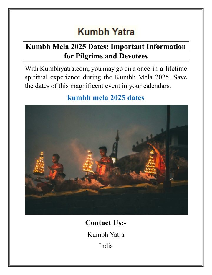 kumbh mela 2025 dates important information n.w